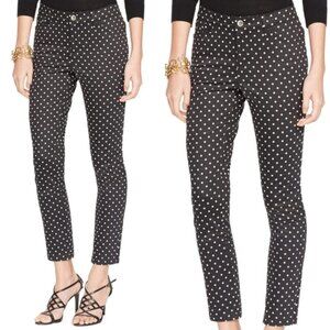 Ralph Lauren Woman's Black Pants White Polka Dots Size 8